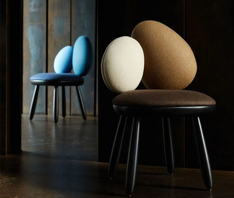 Simple Modern Pebble Back Dining Chair Study Book Chair Restaurant Dining Villa Model Room