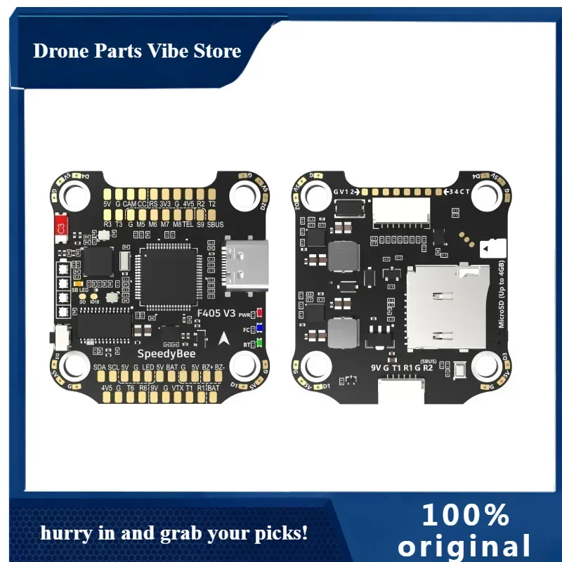 

APRunCam SpeedyBee F4 V3 F405 V3 50A BLS 30x30 Stack FC ESC iNAV Betaflight Wireless Firmware Flasher Blackbox Analyze
