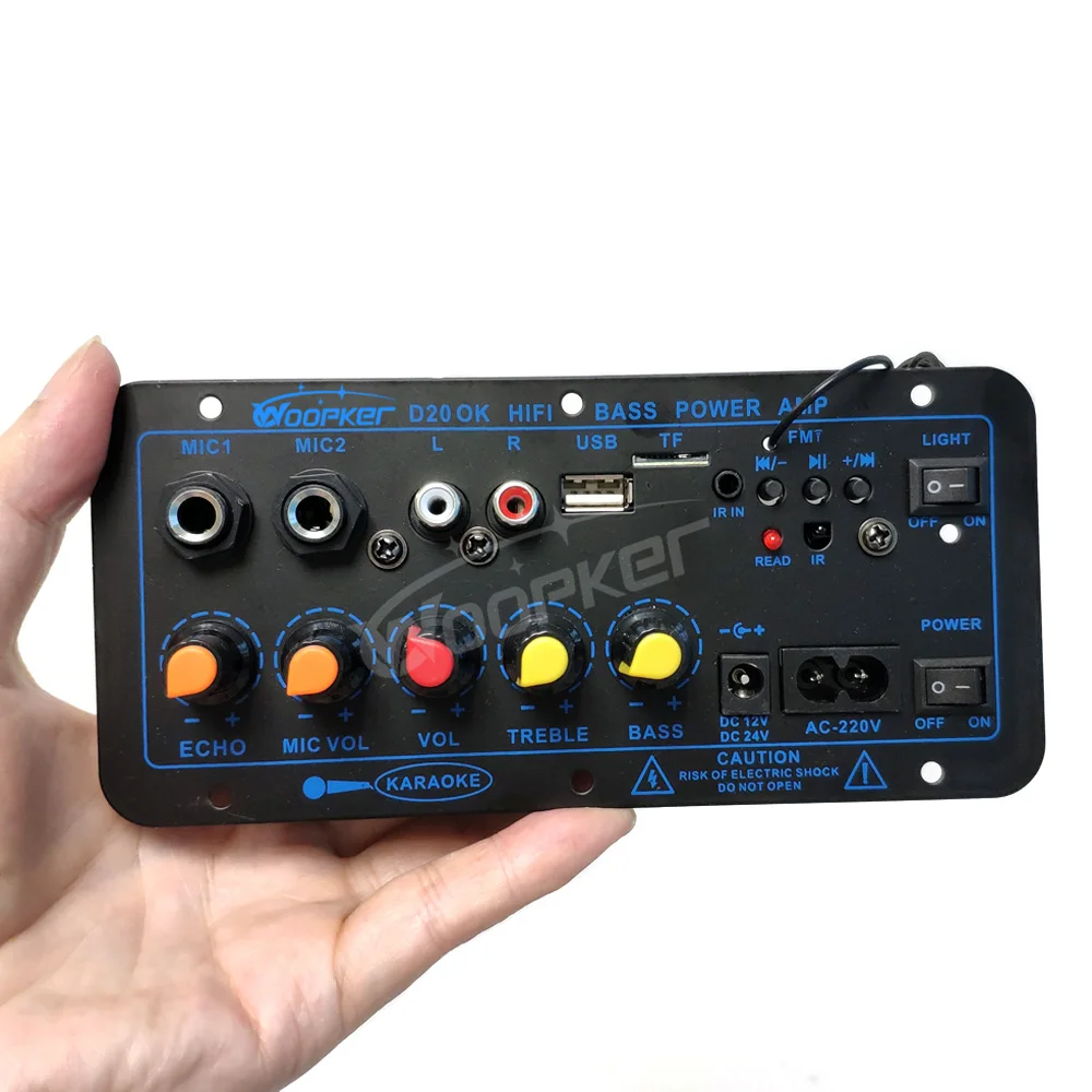 Woopker D20 Bluetooth-Verstärkerplatine, 60–200 W, Subwoofer-Verstärker für Heim-Audio, Auto, LKW, Wohnmobil, Wohnmobil, USB, FM-Radio, TF-Player – Detail 13