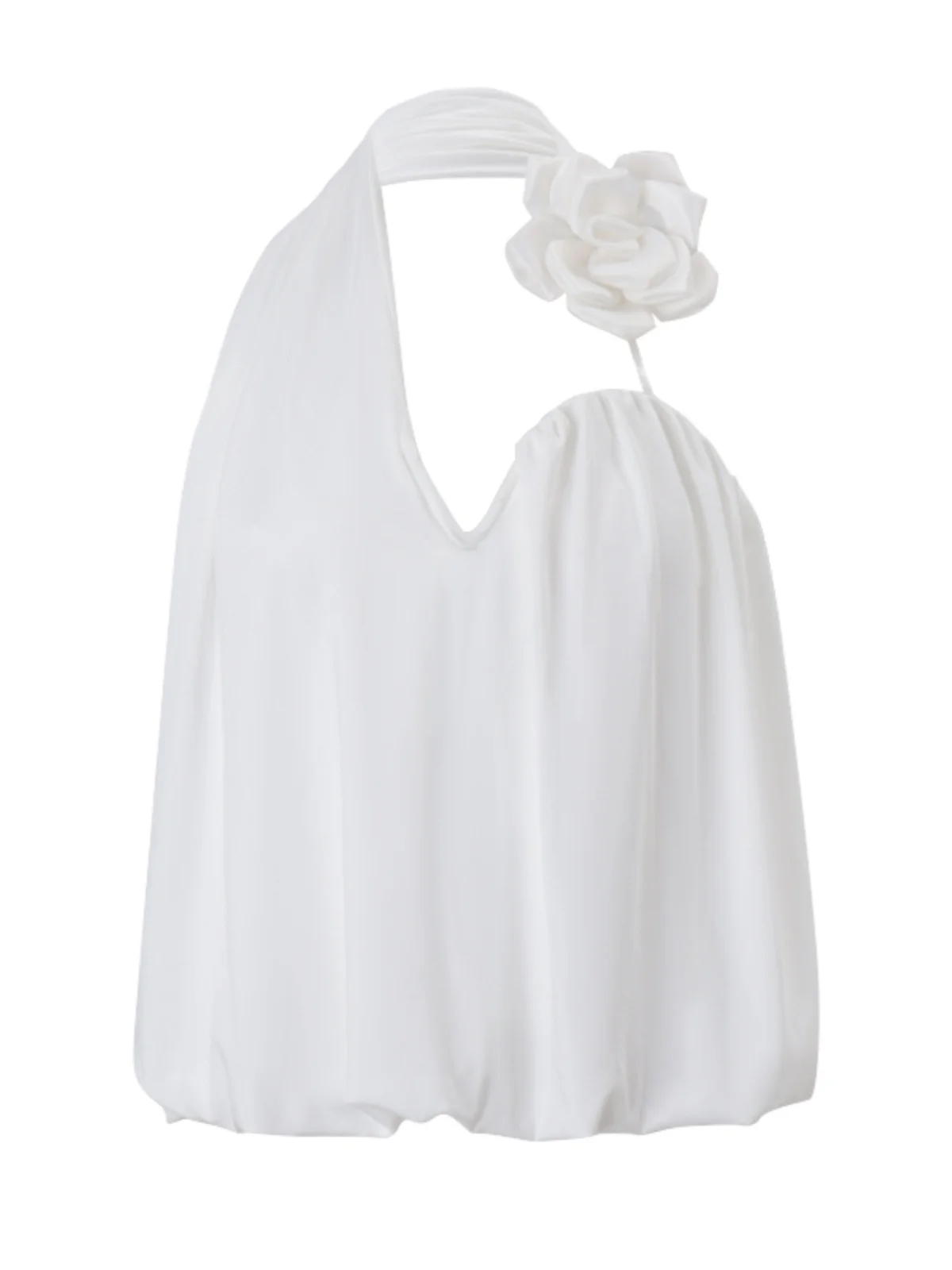 Seksowna, dopasowana kamizelka damska na zimę, modna biała bluzka z kwiatowym wzorem 3D, uniwersalna, składana.