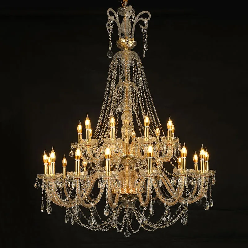 European Villa Living Room Gold Chandeliers Light Luxury Duplex Staircase Crystal Lamps Creative Beauty Salon Decorative Fixture