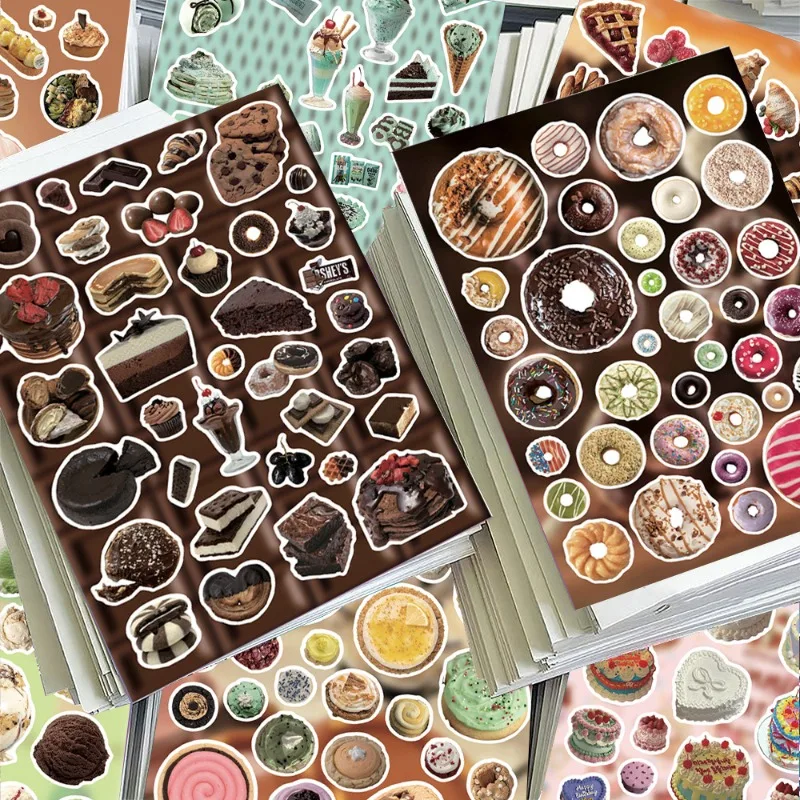 

8 Sheets/set Sweet Dessert Bakery Stickers Cute Cartoon Food Decals Kawaii Creative Decor Sticker for Journal Scrapbook Planner
