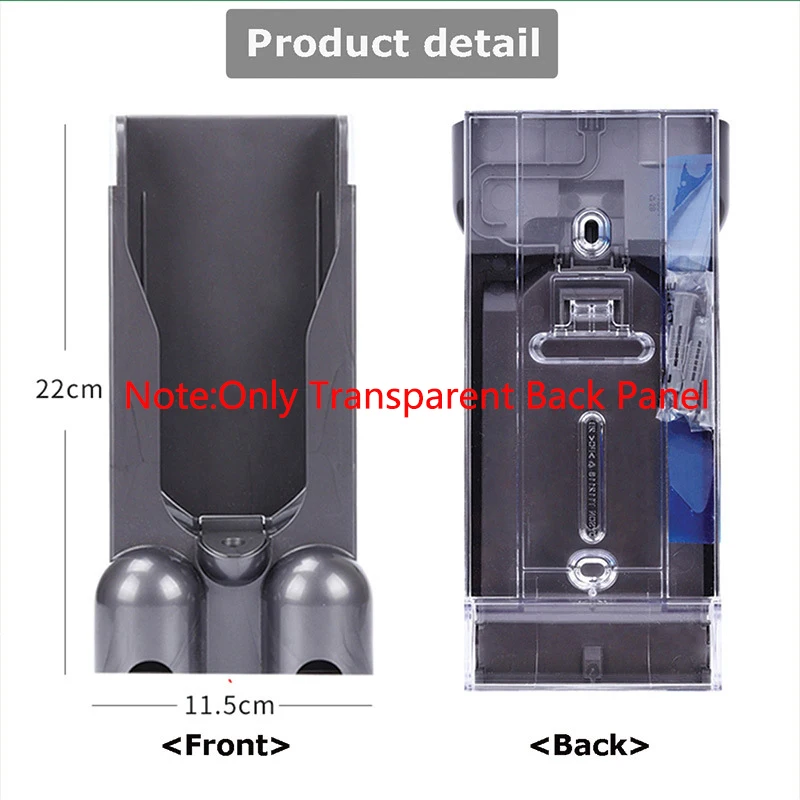 For Dyson V10 SV12 Cordless Vacuum Cleaner Storage Rack Transparent Backboard Replacement Parts