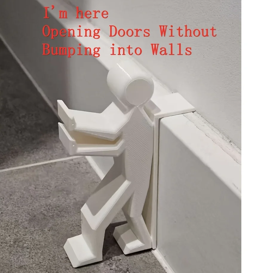 

1pcs Bedroom Door Bumper Stopper Hole-Free Door Stopper Doll-Shaped Cushioning Door Stopper