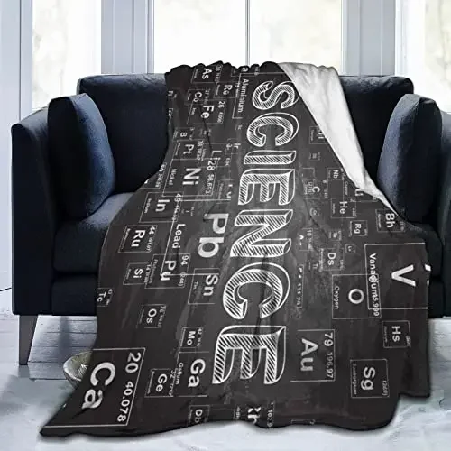 Periodic Table of Elements Science Blanket Flannel Throw Ultra Soft Lightweight for Bed Living Room All-Season Chemistry