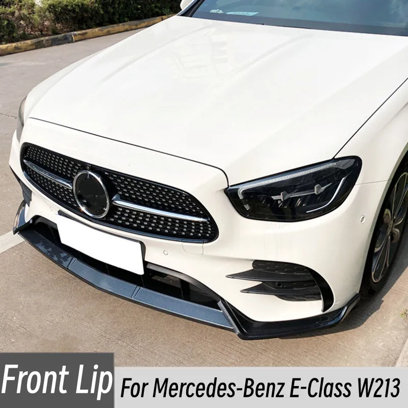 

For Mercedes-Benz E-Class W213 2021+ E260 E300 3pcs/Set Car Front Bumper Lip Spoiler Body Kit Protector Guard Exterior Accessori
