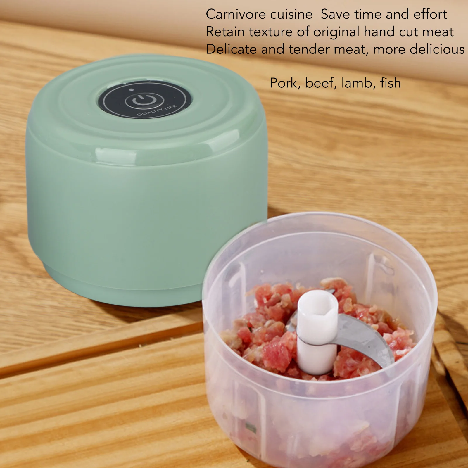 電気ガーリックチョッパーオニオンミンサーポータブルフードプロセッサーUSB充電野菜コショウベビーフード調味料250ミリリットル