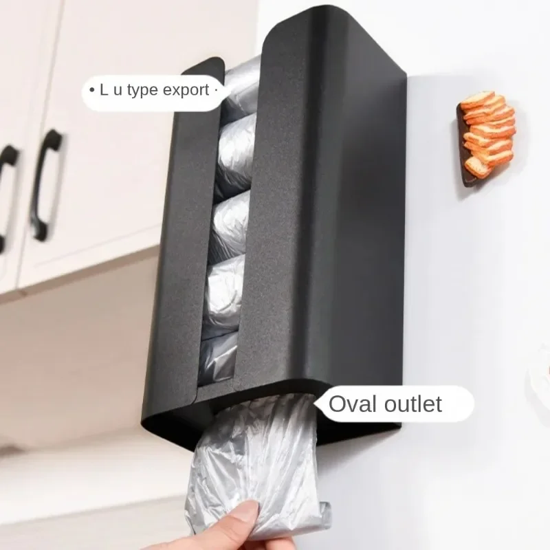 Carbon Steel Wall Mount Tissue Box,Magnetic Paper Towel Holder for Fridge Side,Kitchen Napkin Dispenser with Garbage Bag Storage