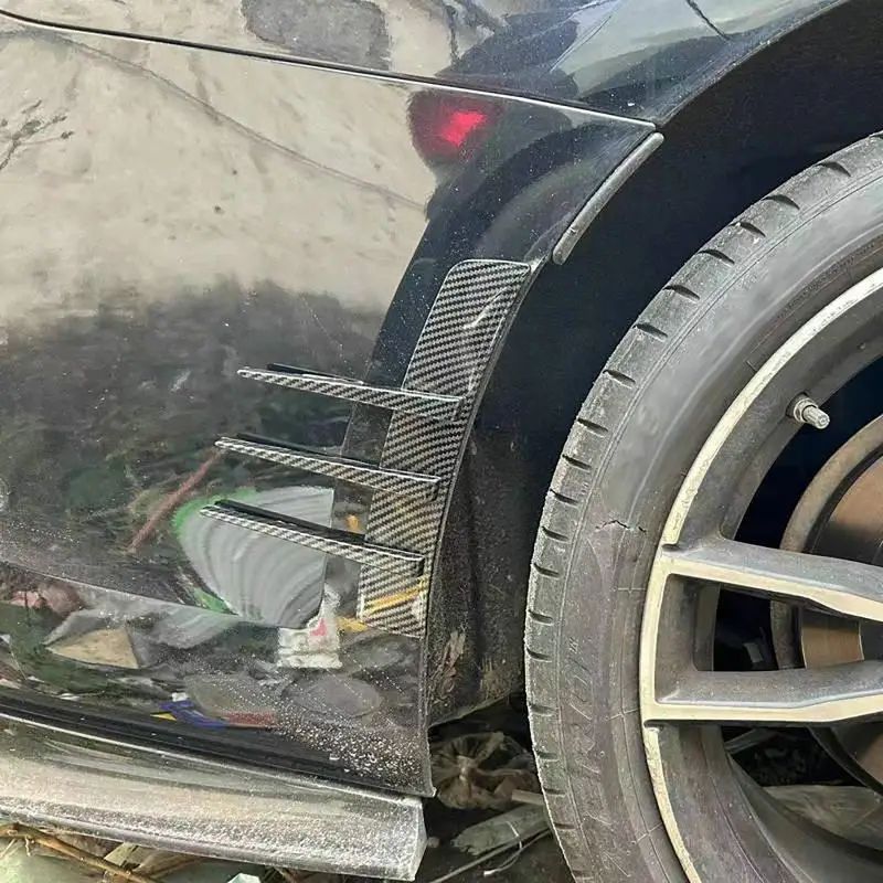 2 قطعة المصد الأمامي تنفيس ملصق باب السيارة الجانب تعديل نموذج بطة نوع الفاصل مجموعة أجزاء العملة الخارجية #6