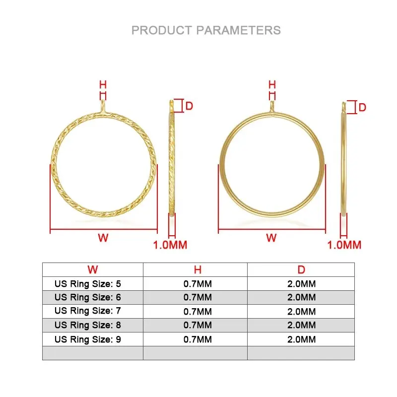 Stacking Ring w / Peg 14K Gold Filled Sparkle Rings for DIY Jewelry Making Accessories Tarnish Resistant Jewelry Findings