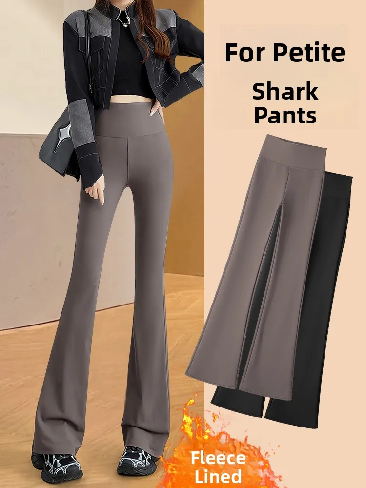 

High Waist Fce Lined Yoga Pants Women's Autumn Winter Bell Bot Fitn Tummy Control Leggings Casual Nylon Spandex