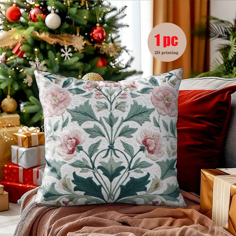 رقع زهور مطرزة ملونة أغطية وسائد بوليستر قابلة للتنفس لغرفة المعيشة وغرفة النوم وديكور الشرفة الخارجية