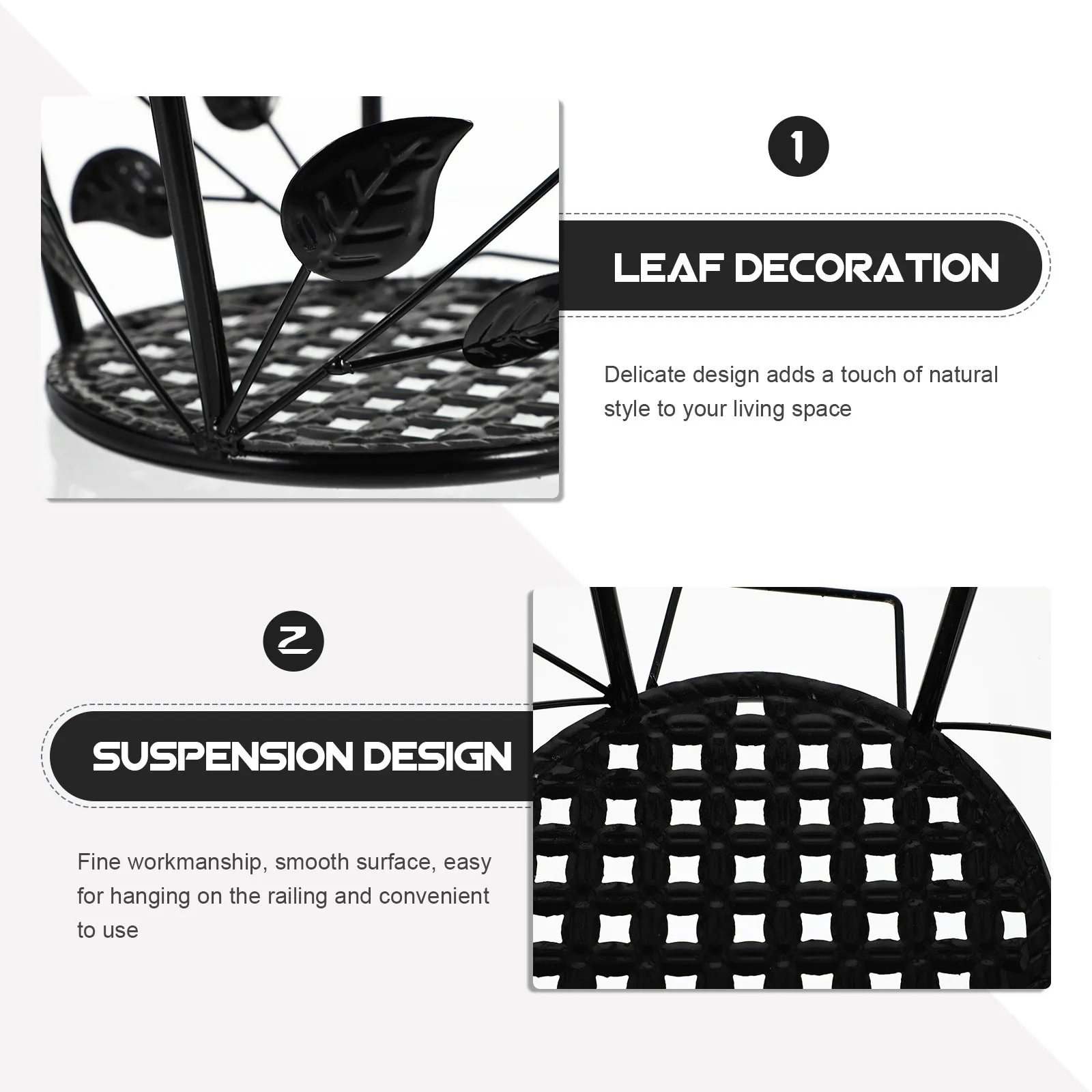 1Pcs Iron Plant Pot Holder Flowerpot Hanging Rack with Smooth Finish for Indoor Outdoor Vertical Space Saving Flower Shelf view 6