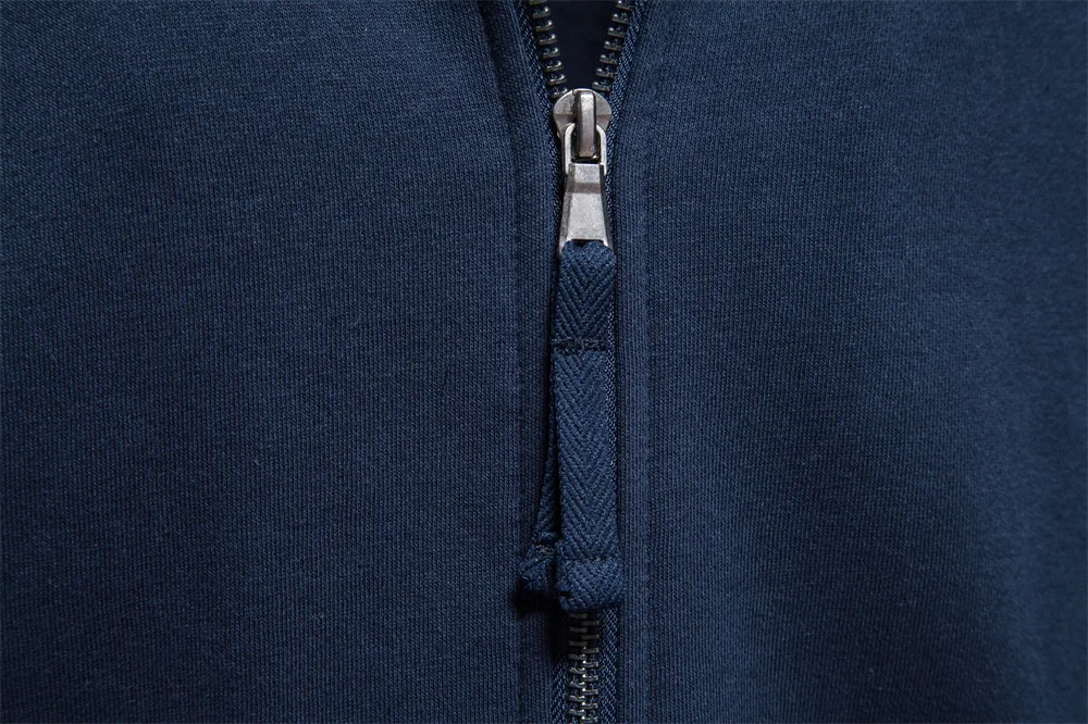 Autumn Winter Stand Collar Zip-Up Long Sleeve Sweatshirt Men's Color-Block Sportswear