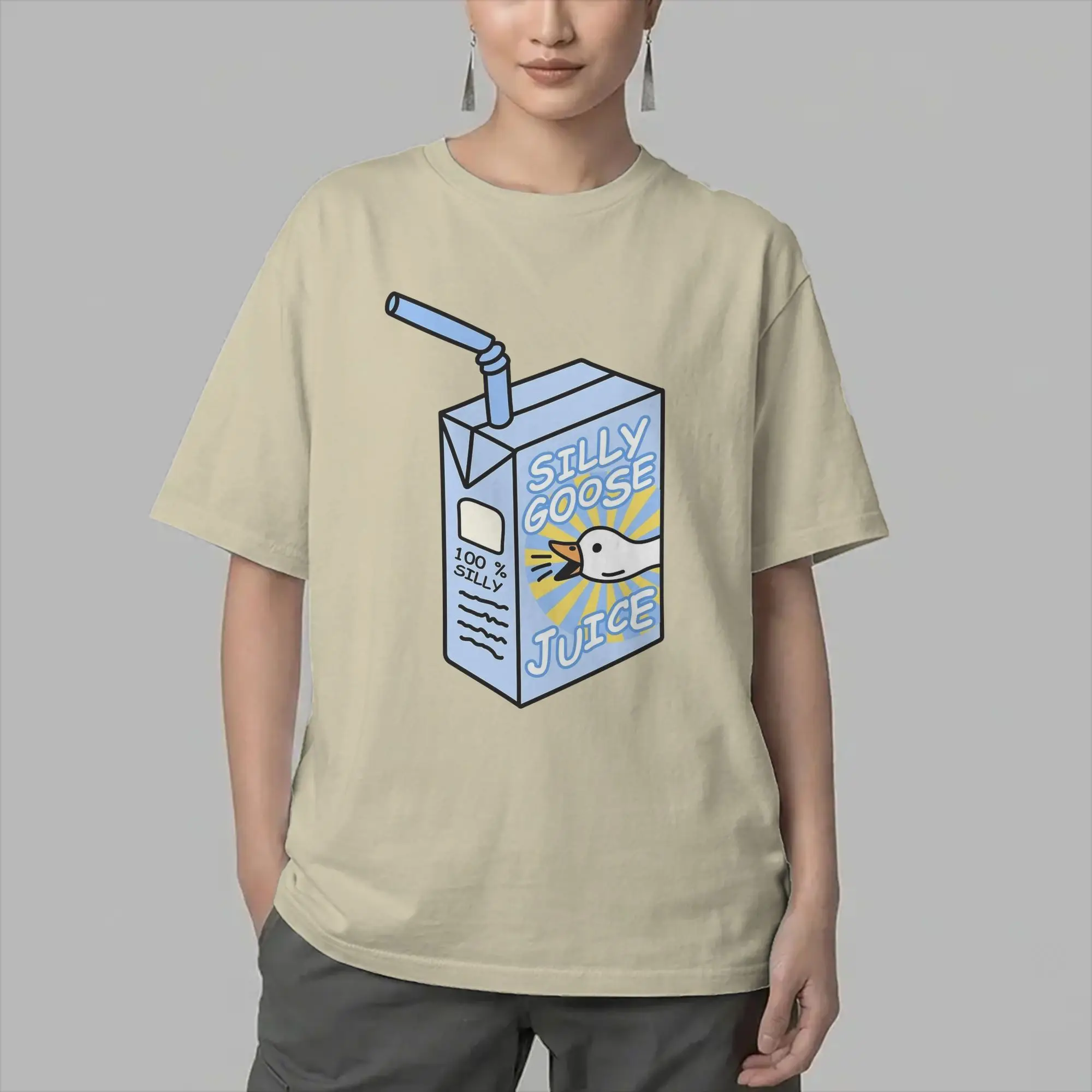 Silly Goose Juice Blue Untitled Men T Shirts  Funny Tees Short Sleeve Round Neck T-Shirt Pure Cotton Adult Tops