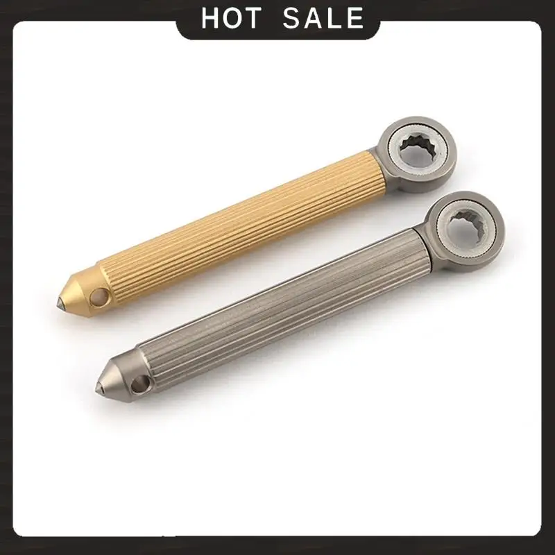 

24-Hour Delivery Multifunctional Tools Wrench Flat Screwdriver Keychain Window Portable Brass 1Set