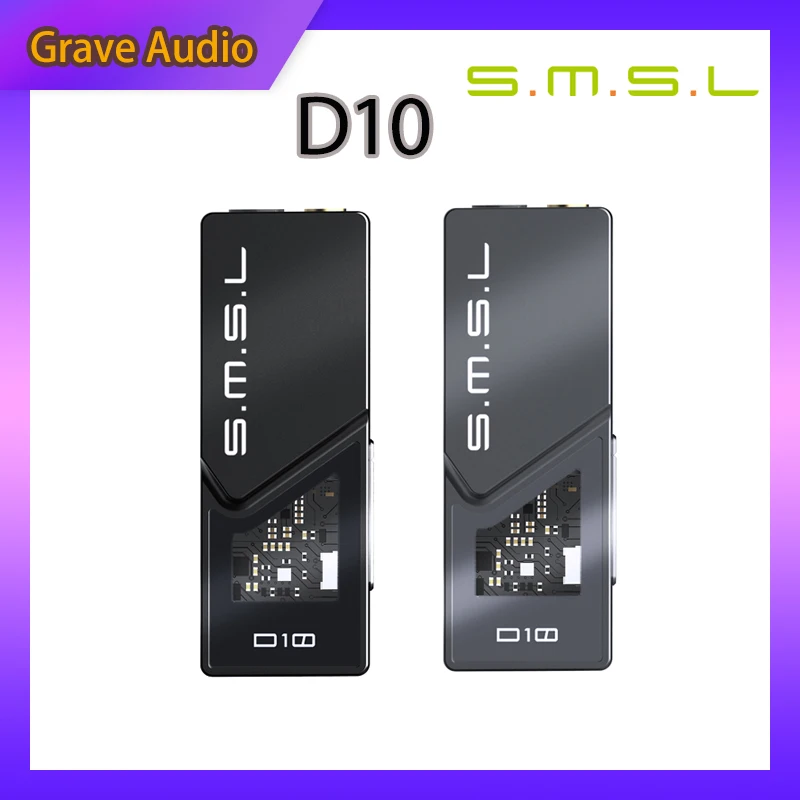 SMSL D10 Headphone Amplifier Portable USB DAC Dual CS43131 Chip with 4.4mm Balanced Output Amps Cell Phone Dongle