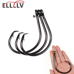 20/50PCS 3X Strong Wire Saltwater Fishing Circle Hook High Carbon Steel Big Trolling Hook for Tuna Shark Boat Fishing 8/0 - 14/0