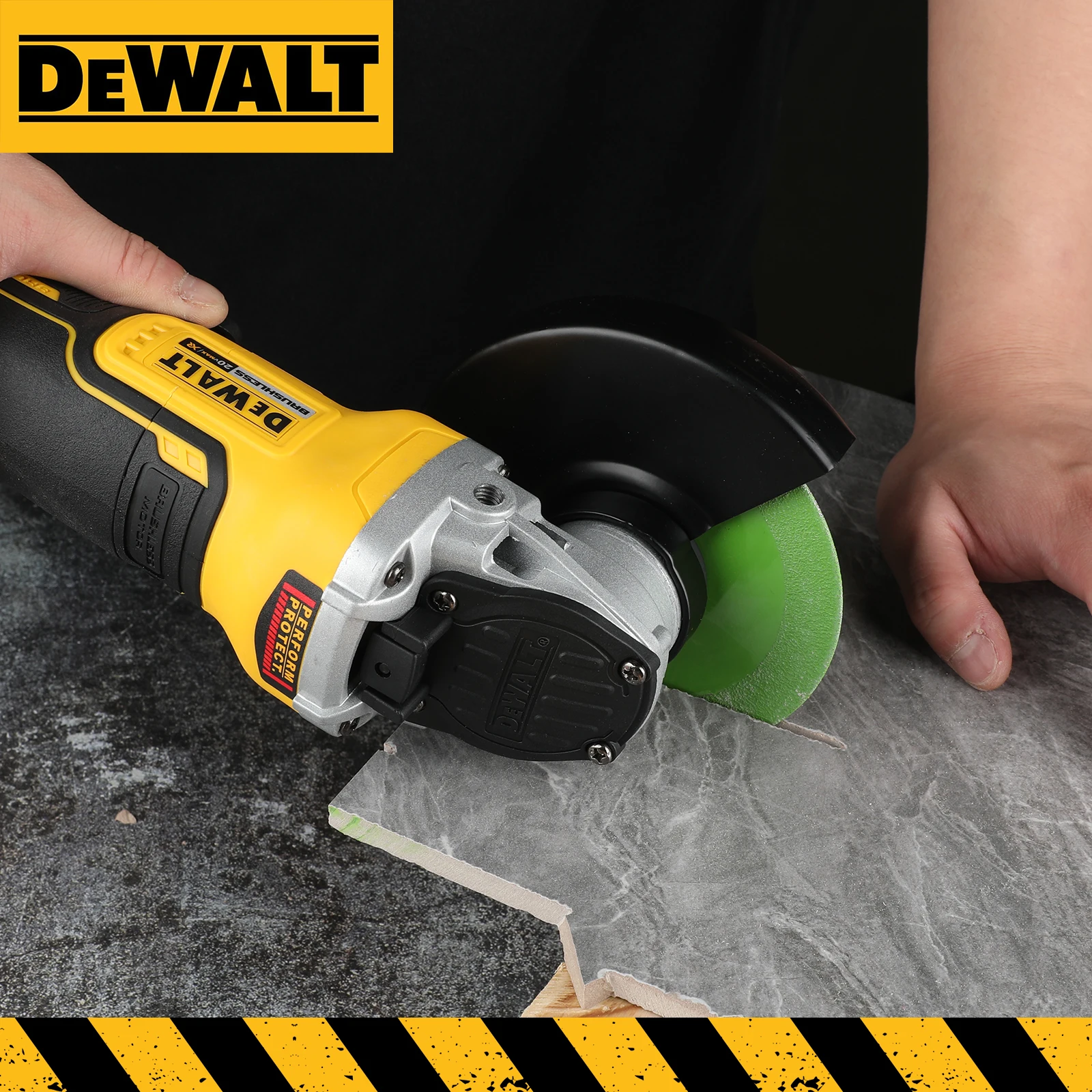 

DEWALT 20V Cordless Angle Grinder 125mm 10000rpm 680W Safety Lock Dust Exhaust Metal Wood Tile Cutting Grinding
