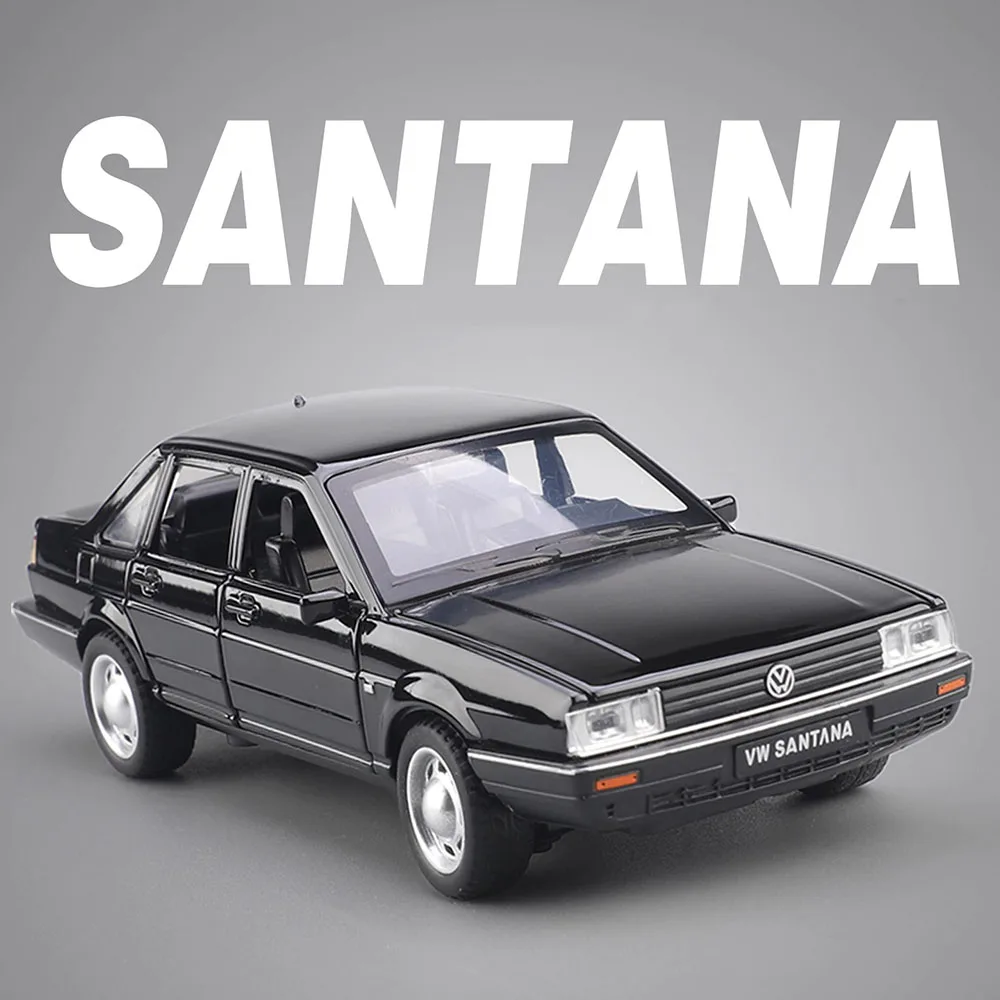 

1:32 Santana S-W140 Miniature Model Alloy Diecast Toys Car 6 Doors Opened Sound Light Rear Wheel Return Force Collectibles Gifts