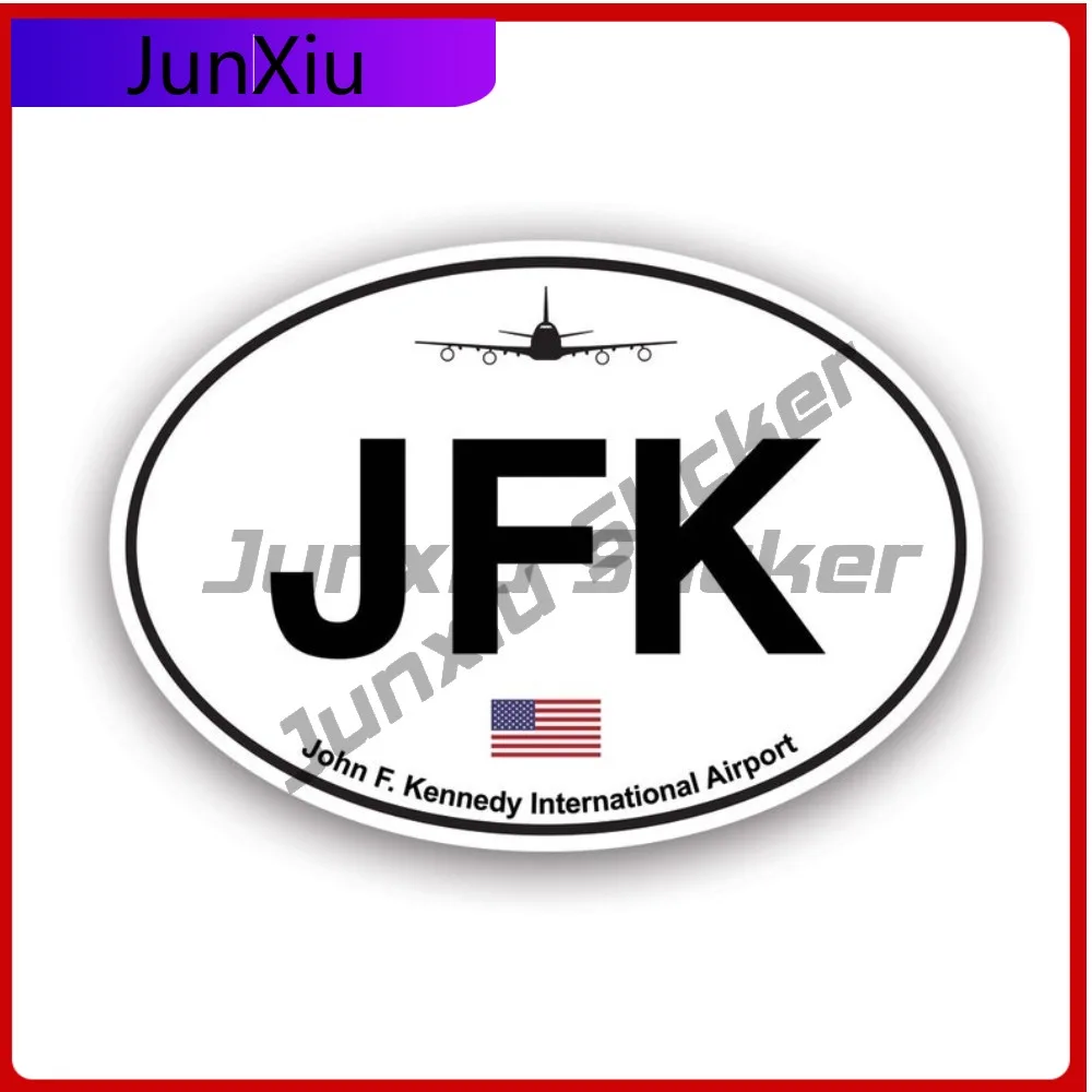 

John F Kennedy Airport Euro Oval Sticker Creative Decals Jfk New York Ny Nyc Cute Style Wall Use Waterproof Vinyl Decal For C