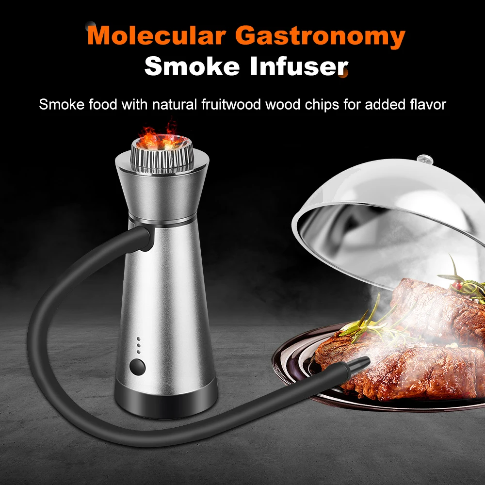 Added Flavor Molecular Cuisine Smoking Gun for Meat BBQ Cocktails Kitchen Cooking Tools Portable Smoker Infuser