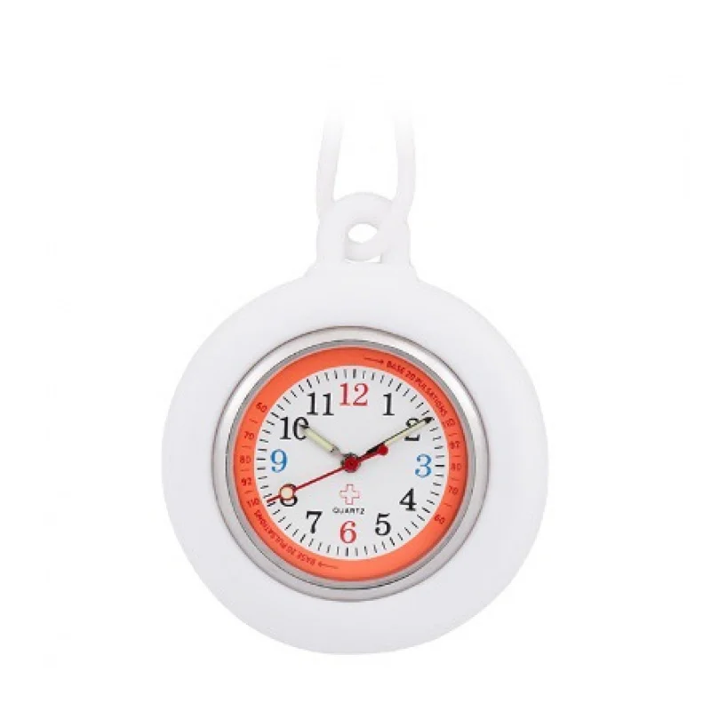 New Style White Simple Border Retro Pointer Quartz Movement Pocket Watch Multifunctional Hiking Backpack Bag Charm Quartz Watch