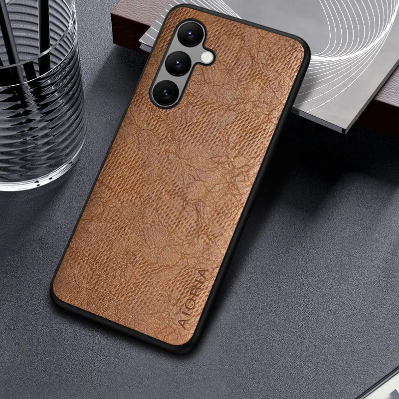 Case for Samsung Galaxy A55 A73 A72 A71 A70 A42 A41 A40 A34 A33 A32 A31 A30 A24 A22 A21 A12 5G   Business wind cortex  Leather