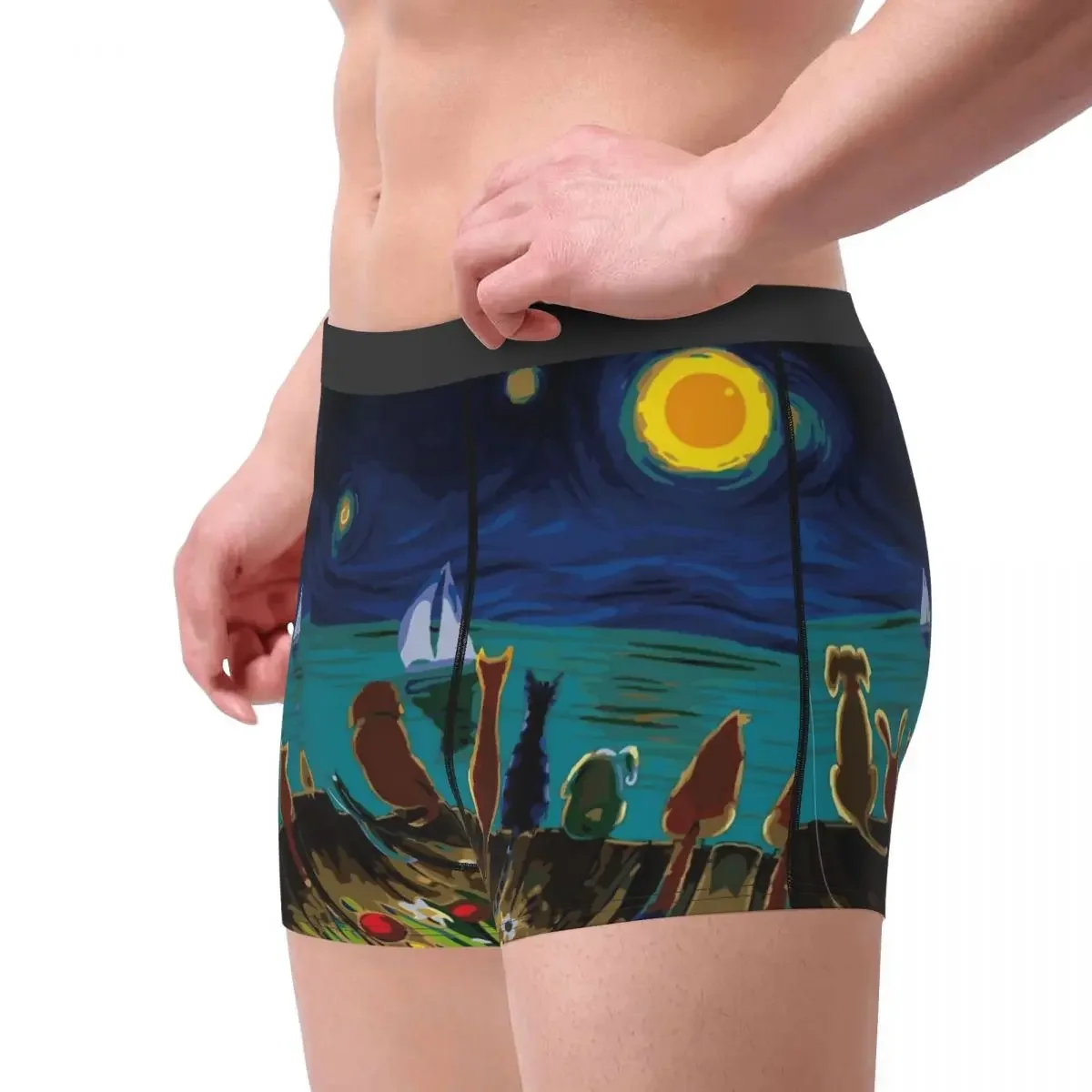 Paints Surrealism Stargazing Underpants Homme Panties Men's Underwear Ventilate Shorts Boxer Briefs