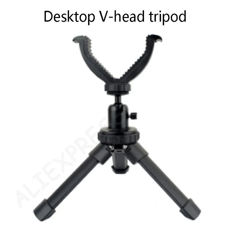 V Yoke Shooting Rest Tripod Adjustable Height Rifle 360 Degree Rotation Stand Aluminum Alloy Construction For Target Hunting