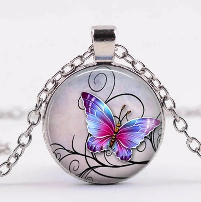 New Product Dragonfly Butterfly Pendant Fashion Art Dragonfly Butterfly Crystal Necklace Fashion Ladies Men\'S Jewelry Necklace