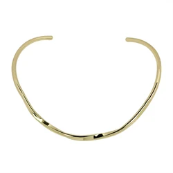 MANILAI Simple Solid Metal Torques Collar Choker Necklace For Women Rigid Gold Color Chocker Statement Jewelry Fashion Bijoux