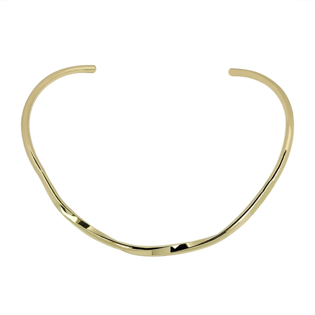 MANILAI Simple Solid Metal Torques Collar Choker Necklace For Women Rigid Gold Color Chocker Statement Jewelry Fashion Bijoux AliExpress