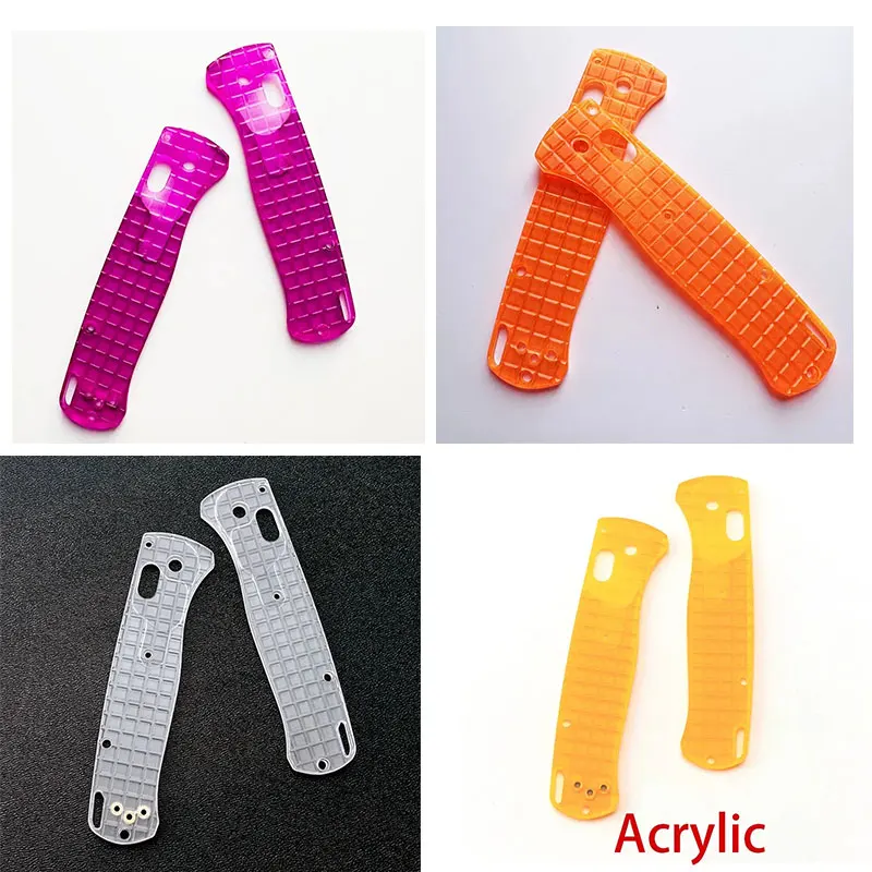 1pair Acrylic Grip Handle Scales for Genuine Benchamde Bugout 535 Knife DIY Patch Modification Accessories