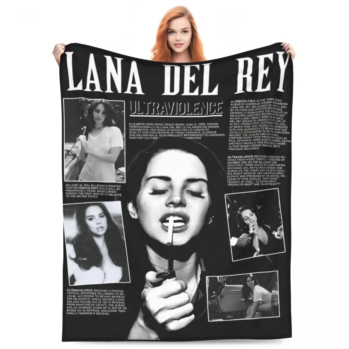 L-Lana Del Rey Warm Blankets Singer Travel Plush Throw Blanket Funny Bedroom Flannel Bedspread Sofa Bed Cover