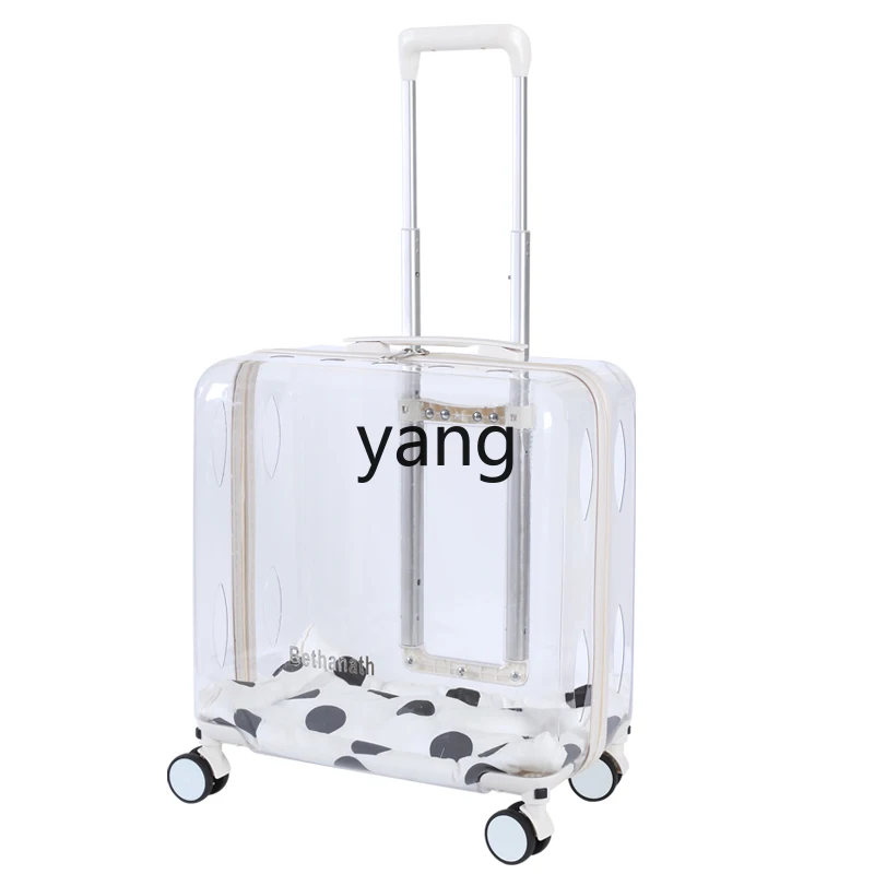 Yjq Pet Trolley Bag Cat Bag Go out Portable Clear Large Trolley Dog Space Capsule