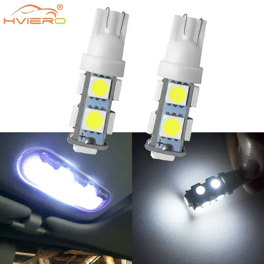 

2X Universal Car T10 White 5050 SMD 9Led Auto Led 194 168 192 DC 12V Mobile Bulbs Parking Lamp Wedge Interior Lights Tail Light