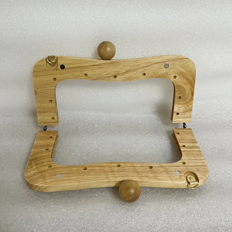 22cm X 10 CM Solid Wood Material China Factory Supplier Wooden Purse Frame Bag Parts Obag Handle Accessories Wooden Bag Handle