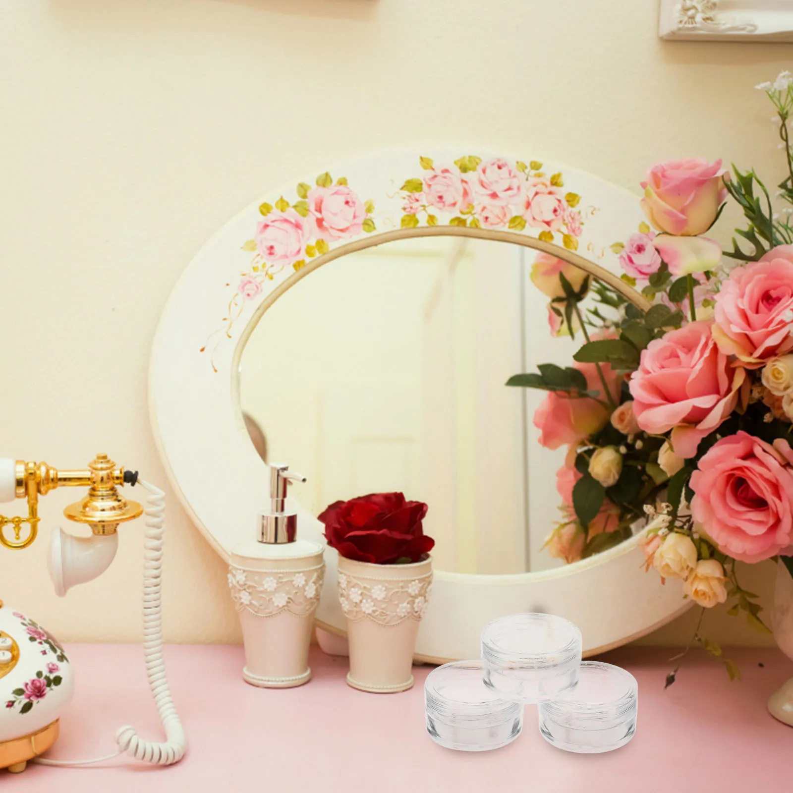 

20Pcs Cream Bottles Refillable Transparent Mini Travel Containers Round Empty Cream Containers for Creams and Ointments