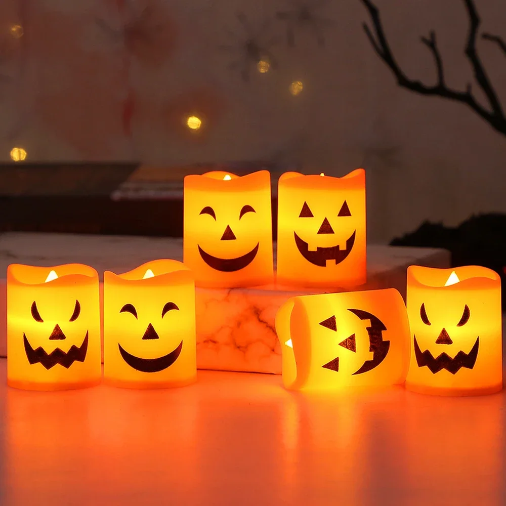 Halloween Electronic Candle Lights Ghost Festival Horror Props Home Bar Haunted House Atmosphere Decoration Prop Party Supplies