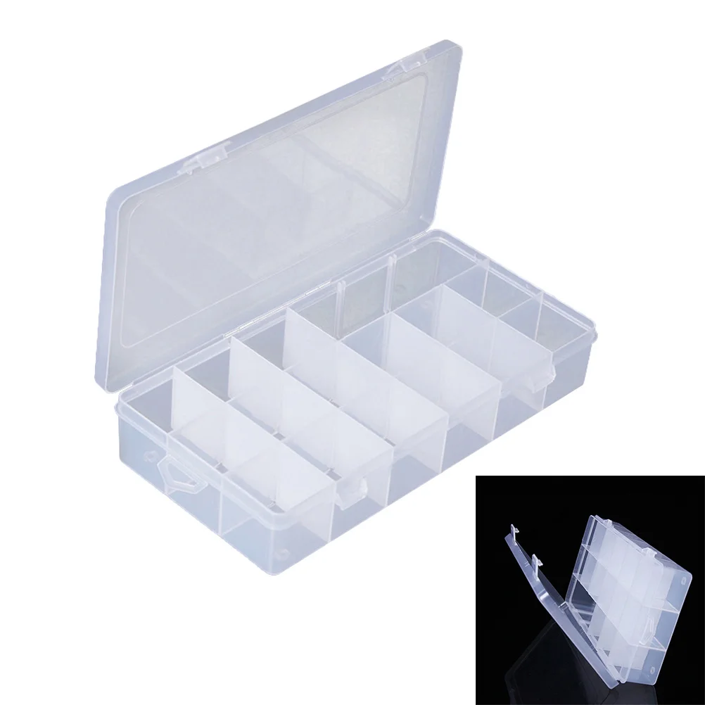 

18 Grids Plastic Jewelry Organizer Clear Portable Storage Box for Earrings Rings Necklaces Travel Use Jewelry Box