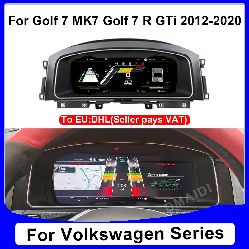 LCD Speedometer Digital Dashboard Car Panel For Volkswagen VW Golf 6 MK6 golf 7 MK7 7 R GTi Passat B6 B7 B8 CC tiguan scirocco