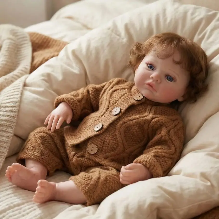 

Cloveray Cute 20-inch Simulation Reborn Doll Vinyl Soft Cloth Simulation Newborn Doll Handmade Toy Children Christmas Gift