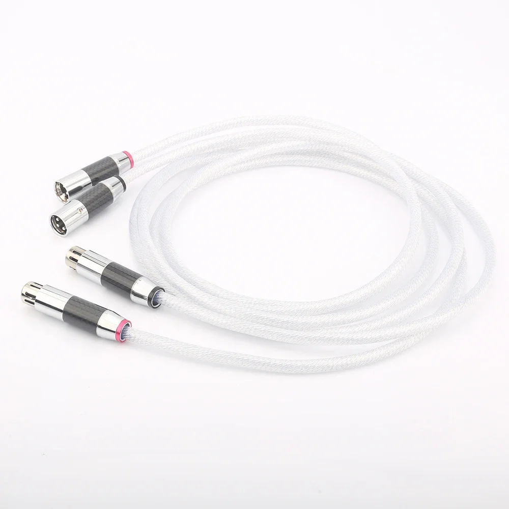 Par único banhado a prata xlr macho para xlr fêmea plug cabo de interconexão de áudio hifi xlr