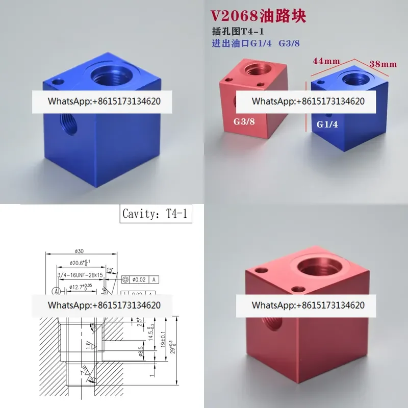 This set includes five T4-1 threaded tubular cartridge valves designed for efficient hydraulic systems. Crafted from durable