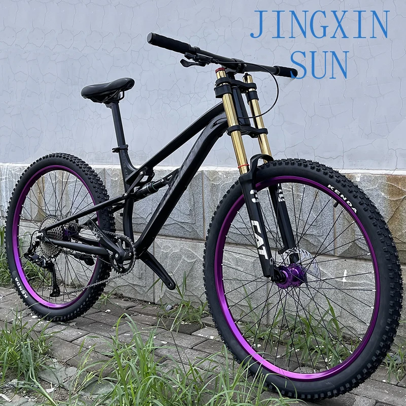 Bestes Aluminium-Stahl-Fahrrad mit Doppelscheibenbremsen, 27,5 Zoll Vollgefedertes MTB, Mountainbike