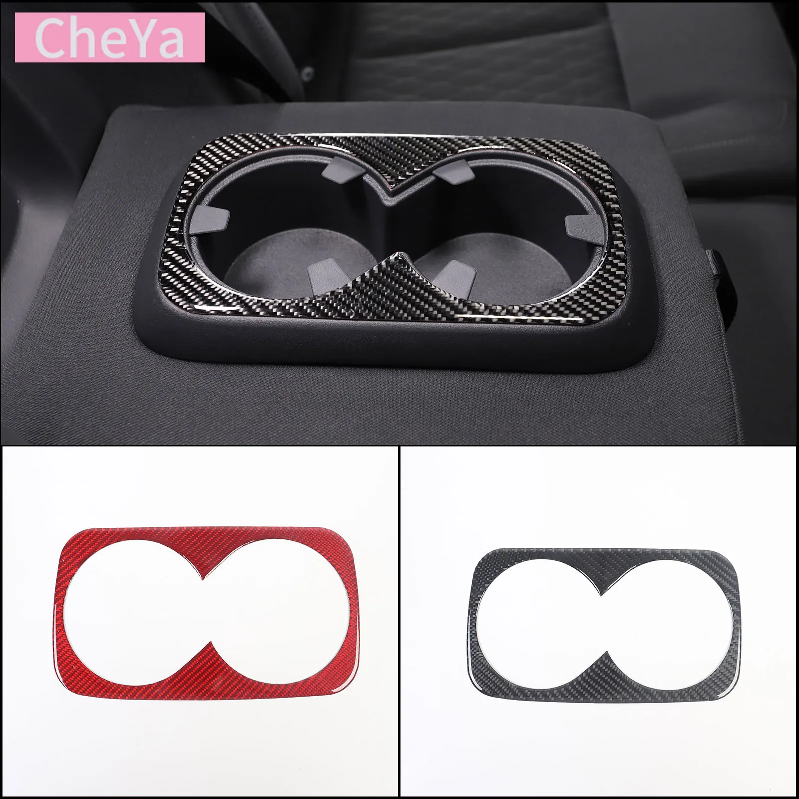 

For Nissan Titan 2016-2023 Car Rear Hidden Cup Holder Panel Decorative Sticker Soft Carbon Fiber Interior Accessories