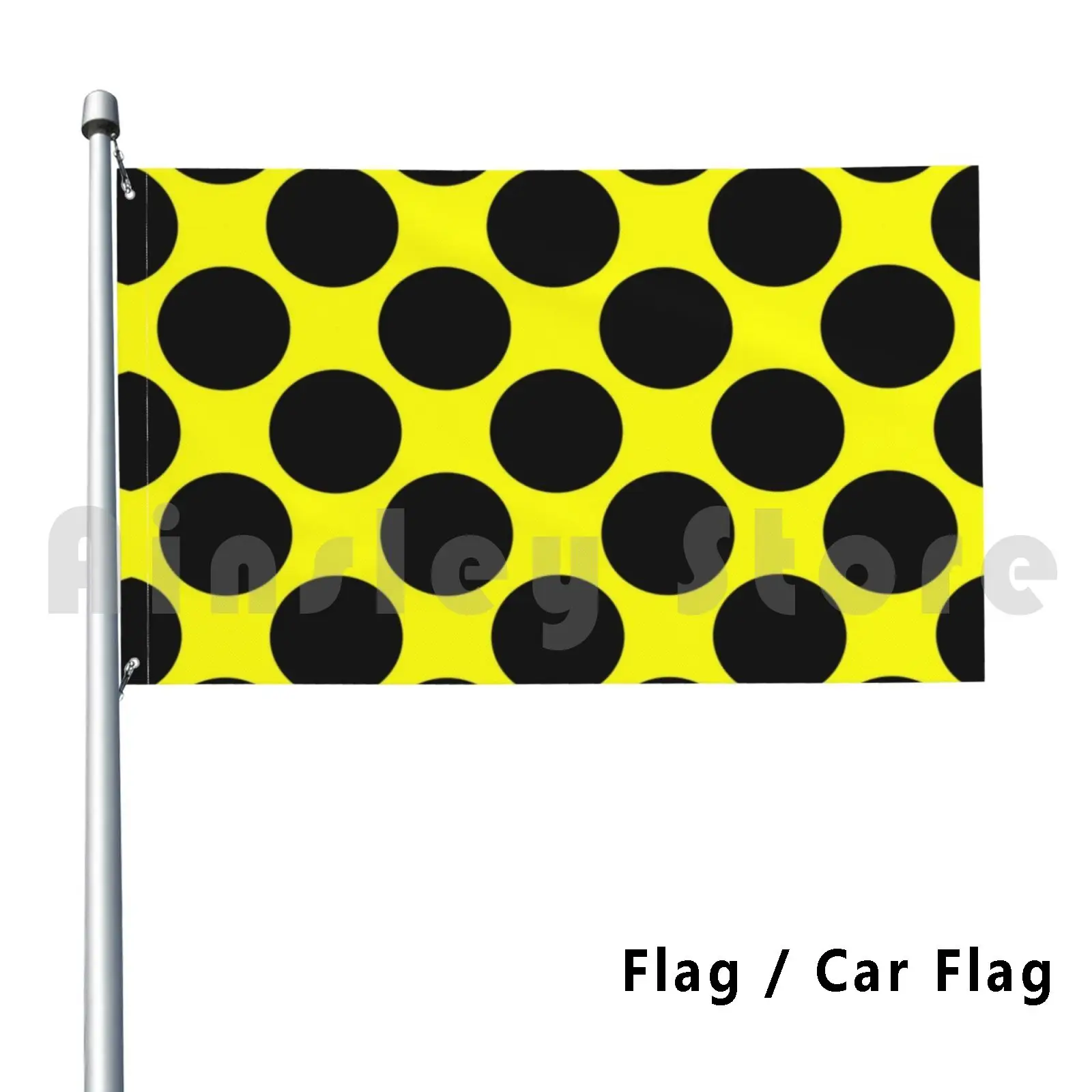 Happy Bumblebee On A Warm Spring Day Large Yellow And Black Polkadots Flag Car Flag Printing Custom Polkadot Polka Dot