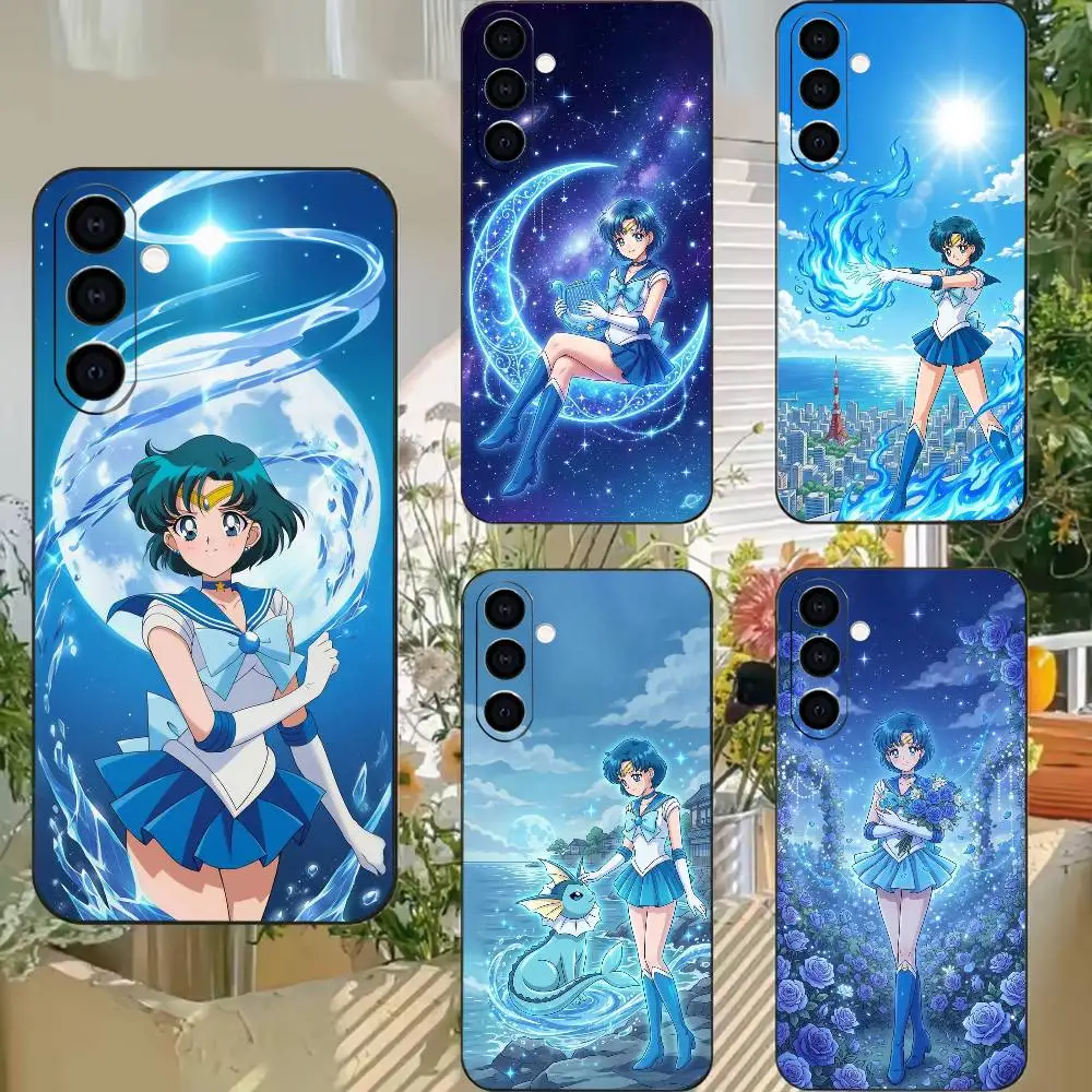 Sailor Mercury Limited  Phone Case For Samsung A72,A71,A72,A70,A53,A52,A51, Black Soft Cover TPU