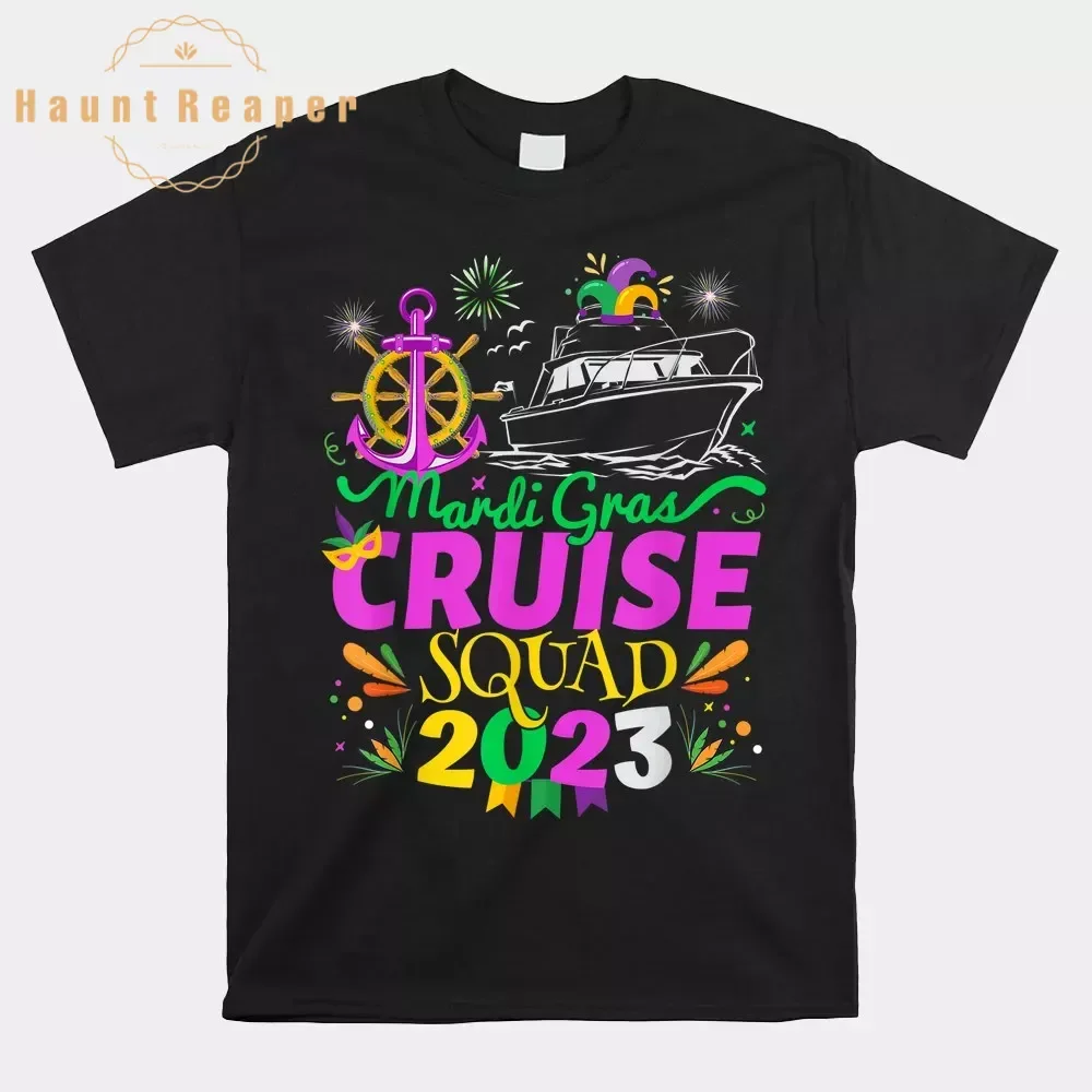 Haunt Reaper Men T Shirt Mardi Gras Cruise Squad 2023 Cruising Festival Party Shirt For Men Custom T-Shirt Rife Printed